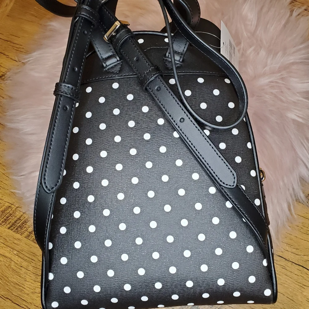NWT Kate Spade x Disney Minnie Dome Backpack Polka Dot Leather
